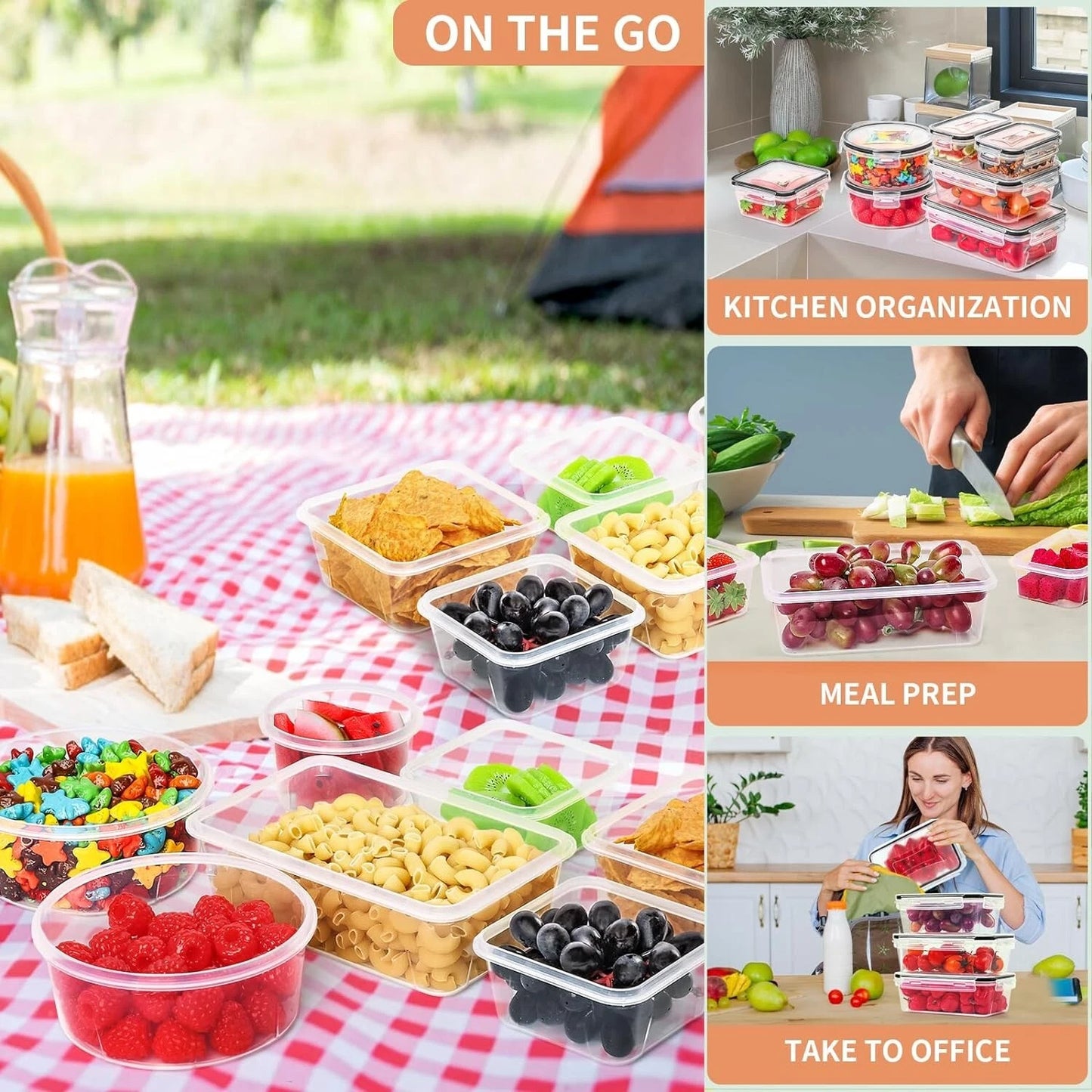 Airtight Leakproof 52 Pcs Airtight Food Storage Containers with Lids for Kitchen
