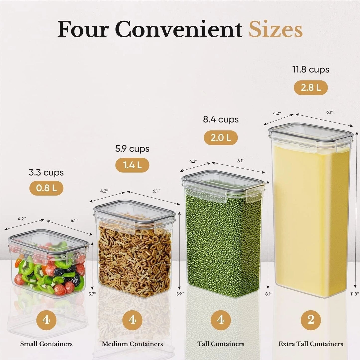 Versatile Kitchen Storage Solution: Set of 14 Airtight Food Containers & Spoons