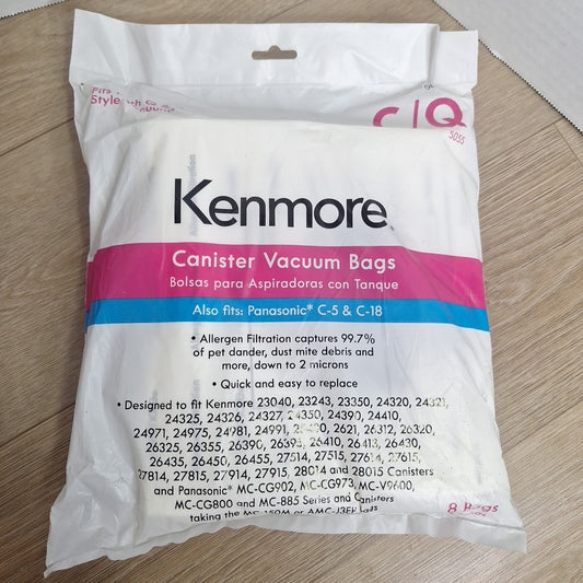 1- 8 Pack Kenmore Type Q/C Canister Vacuum Cleaner Bags 50104, 5055, NEW