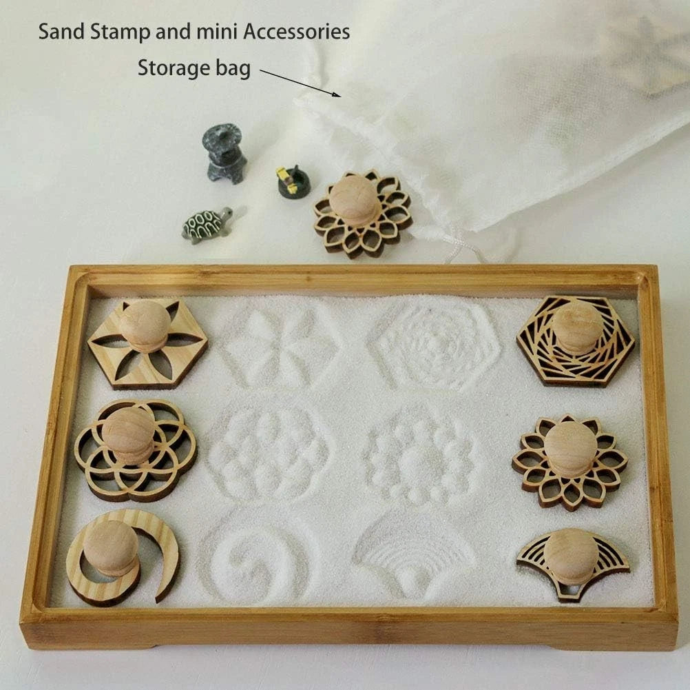 Zen Garden Rake Stamp Tools - Meditation Rock Sand Garden Accessories ? Offic...
