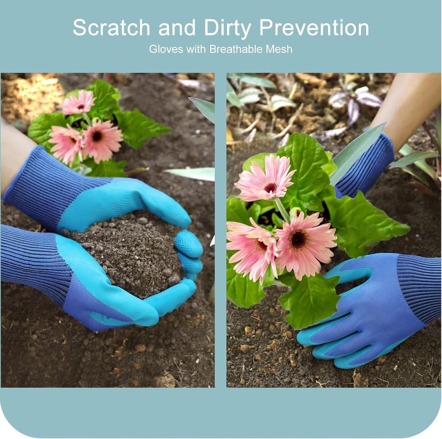 7-Piece Ergonomic Gardening Tools Set with Rust-Proof Garden Bag - Perfect Gift