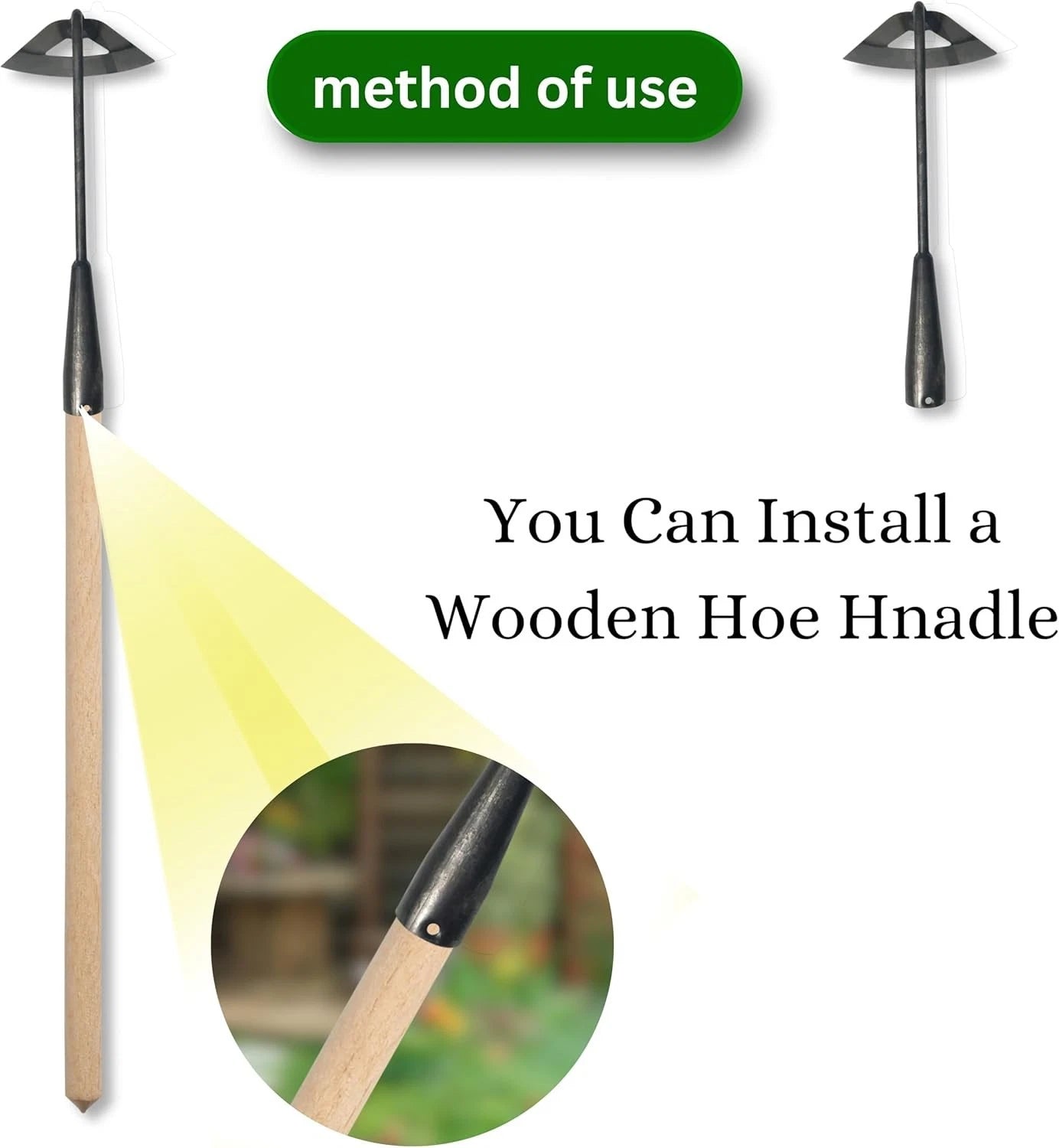 Gardening Tools Set: Hollow Hoe & Japanese Sickle for Effortless Weeding