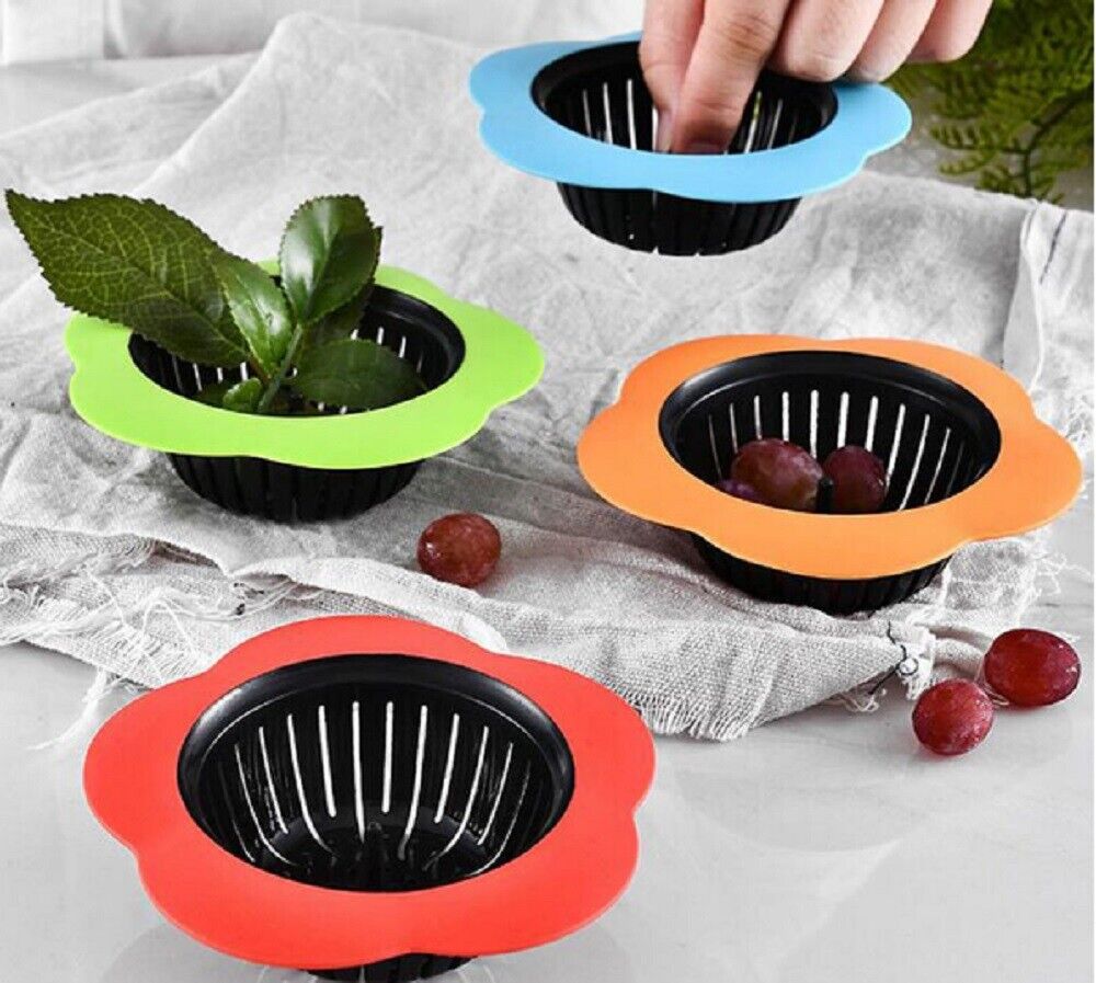 4-Pack 4.5" Sink Drain Strainers – Durable Plastic Food Catcher for Kitchen Use