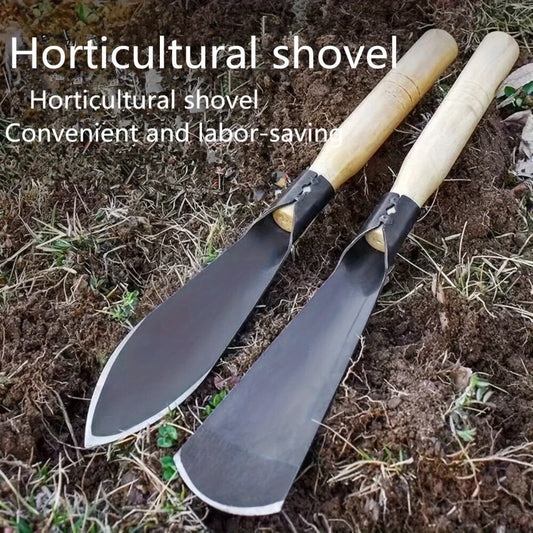 Set of Two Metal Garden Shovels - Ideal for Digging, Transplanting, Planting