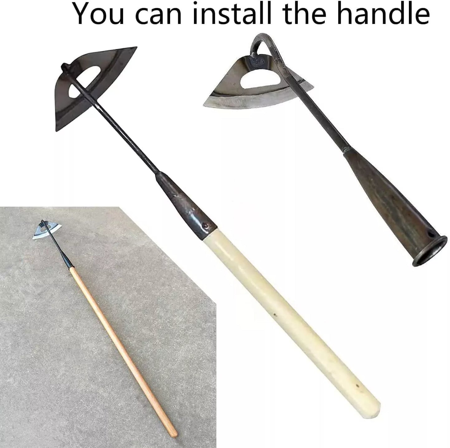 Gardening Tools Hollow Hoe, All-Steel Hardened Hollow Hoe, Sharp Edge Garden Wee