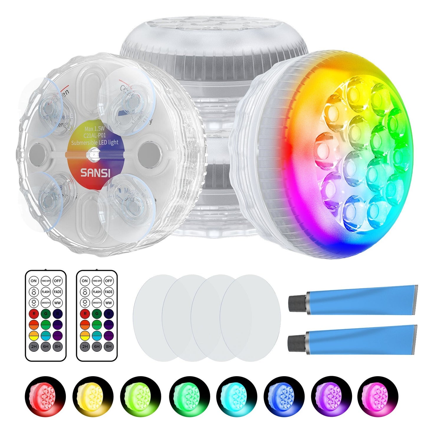 4PCS Led Pool Lights Swimming Pool RGB Color Changing Underwater Lamp Remote
