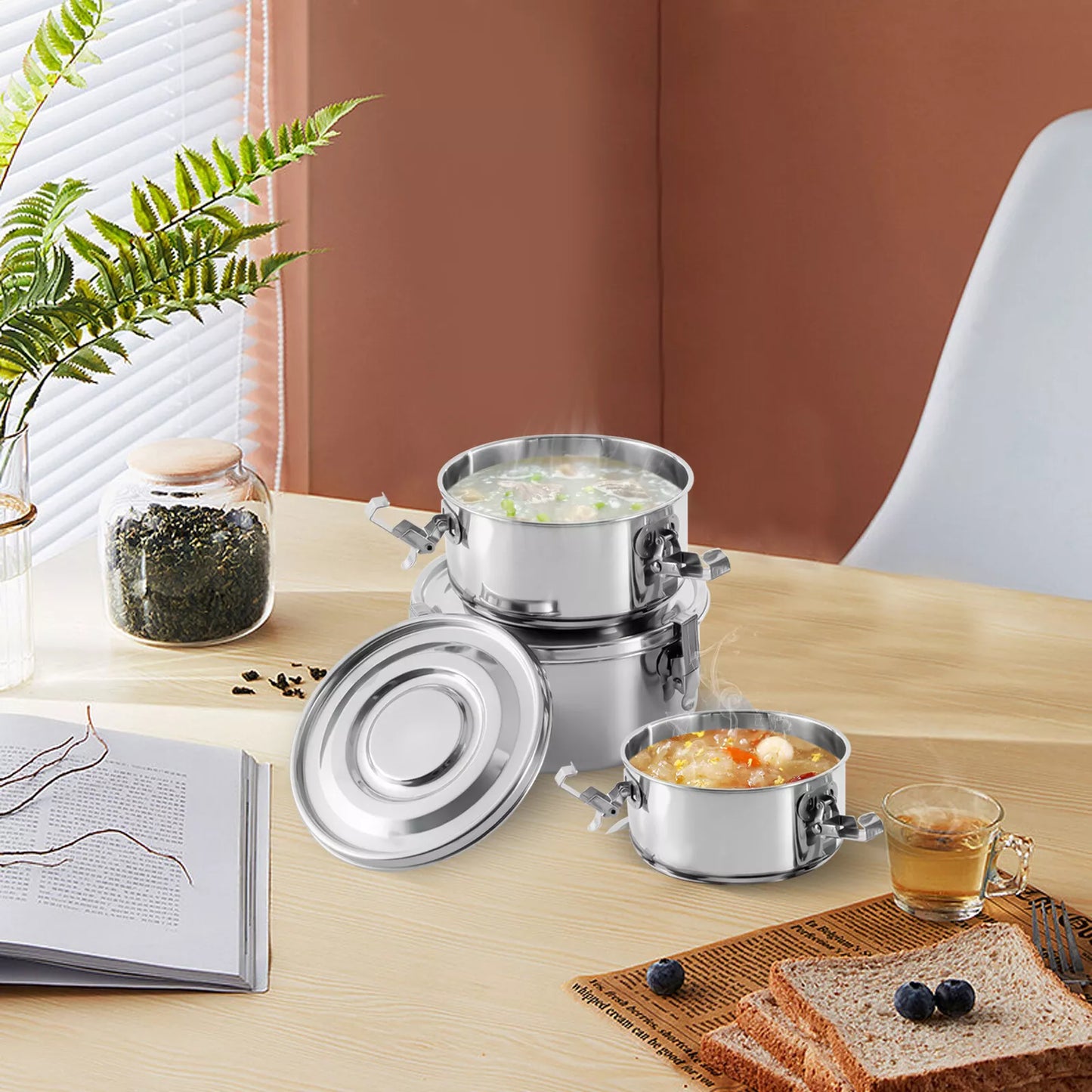 Food Storage Containers Stainless Steel for Kitchen Food Containers Airtight