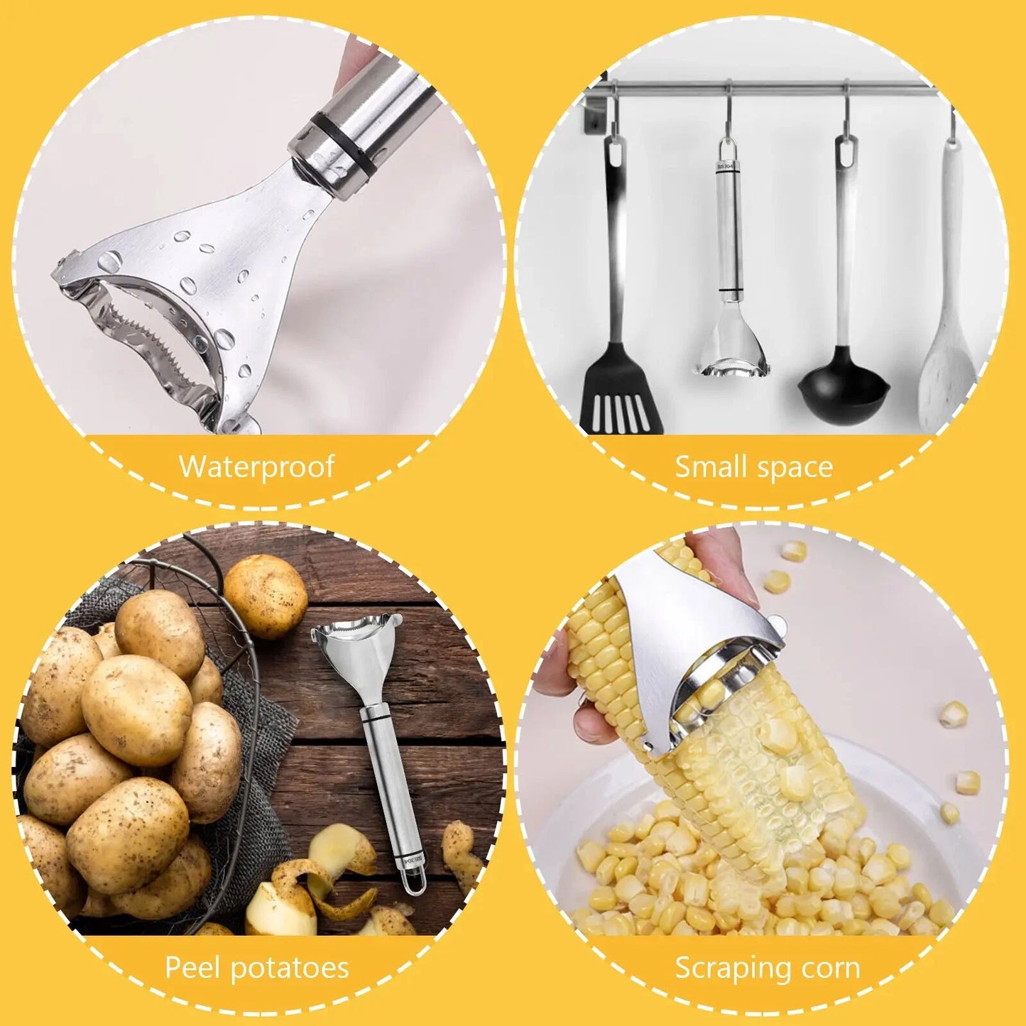 Corn Peeler Stainless Steel Cob Esquites Elote Thresher Stripper Remover Cutter