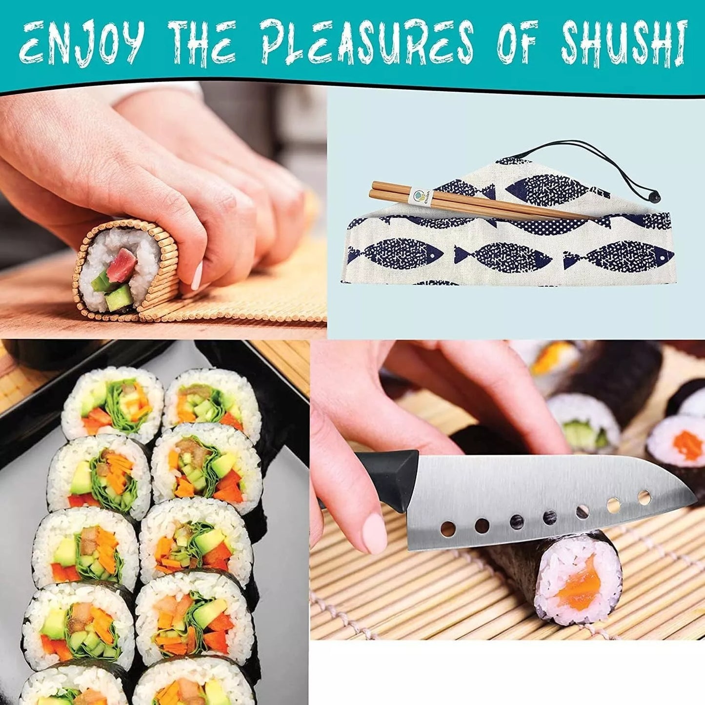 Sushi Making Kit - Complete 22 Piece Sushi Maker Set for Beginners or Pros - ...