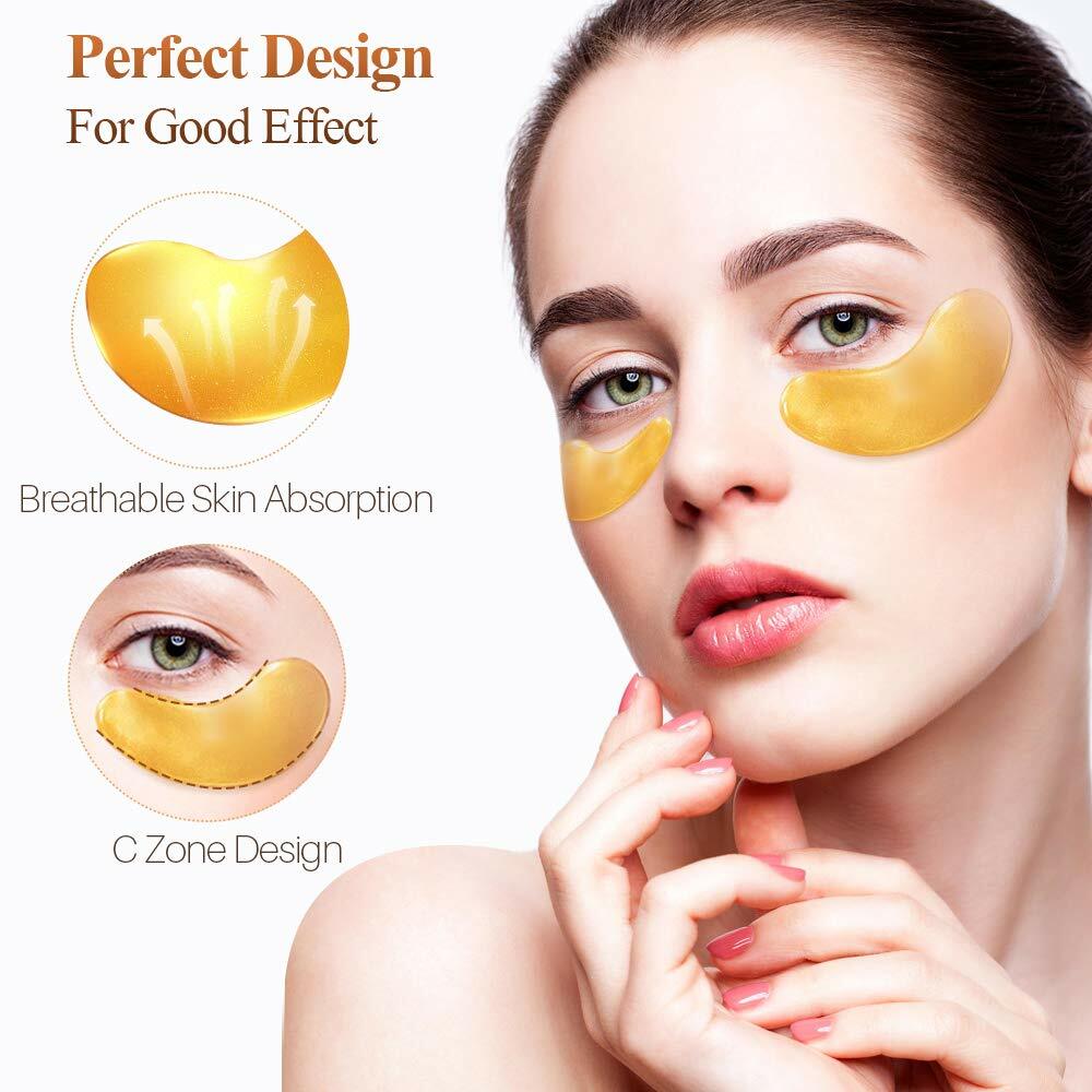 80pc 24K Gold Crystal Collagen Eye Mask Patch Gel Wrinkle Anti Aging Dark Circle