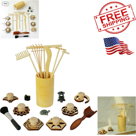 Zen Garden Rake Stamp Tools - Meditation Rock Sand Garden Accessories ? Offic...
