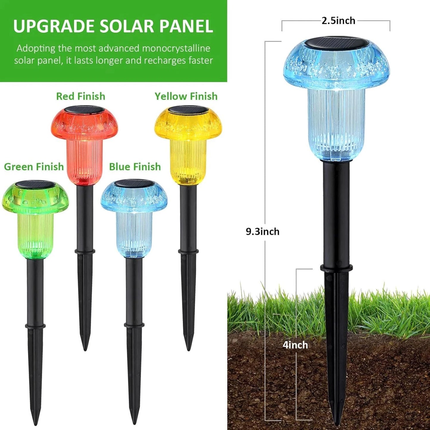 8 Pack Solar Garden Lights Outdoor Waterproof Pathway LED Lights Landscape Yard