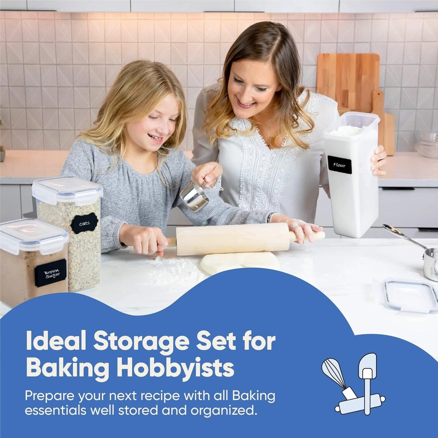 Versatile Kitchen Storage Solution: Set of 14 Airtight Food Containers & Spoons