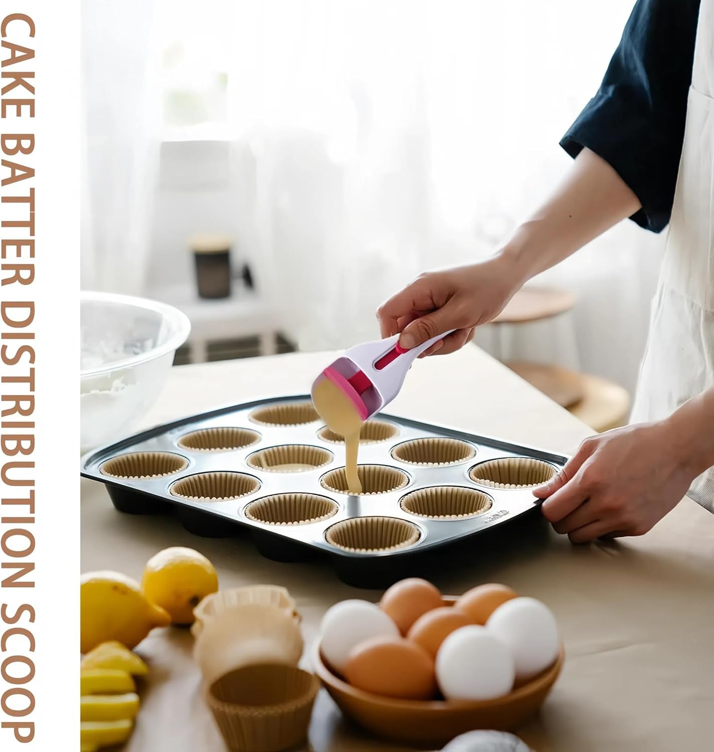 2 Pcs Cupcake Scoop Batter Dispenser - Easy-To-Use Cupcake Batter Scoop