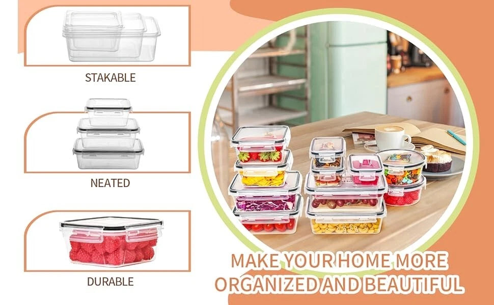 Airtight Leakproof 52 Pcs Airtight Food Storage Containers with Lids for Kitchen