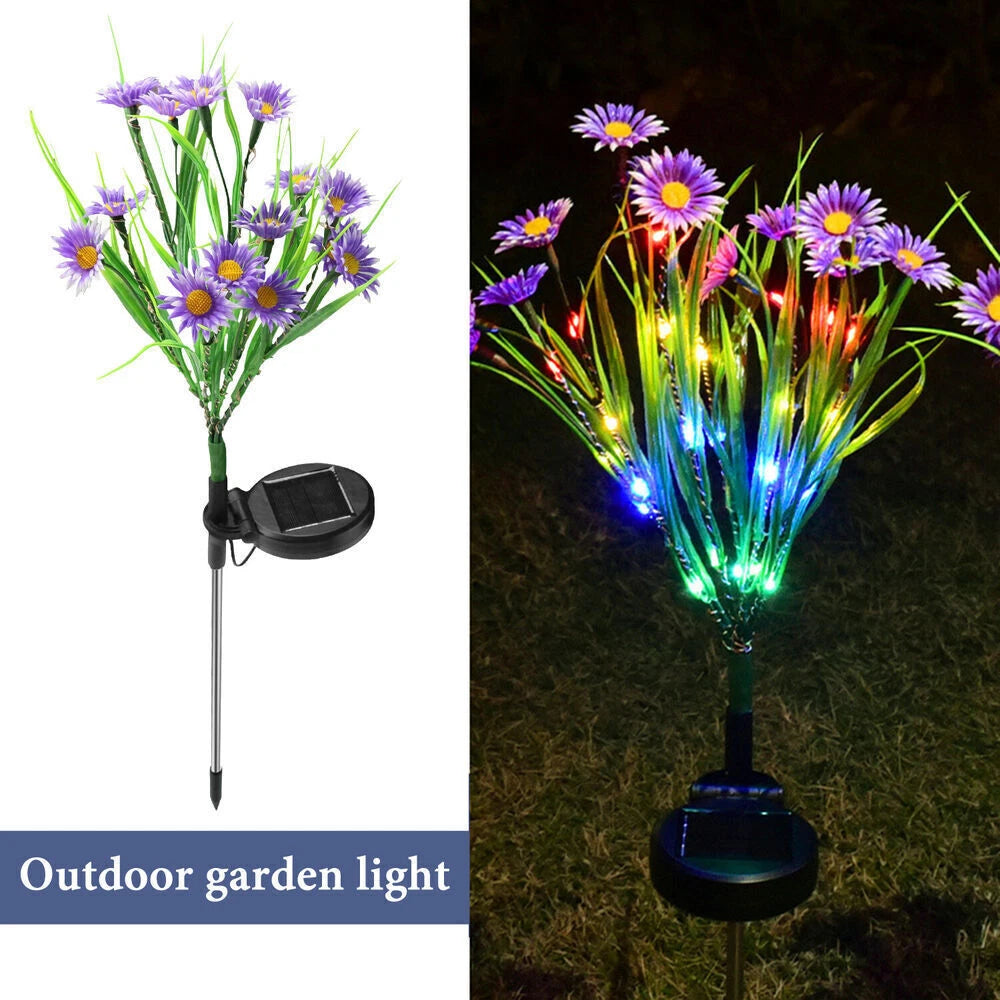 Solar Garden Lights Outdoor Waterproof LED Flower Stake Lamp Yard Patio Decor