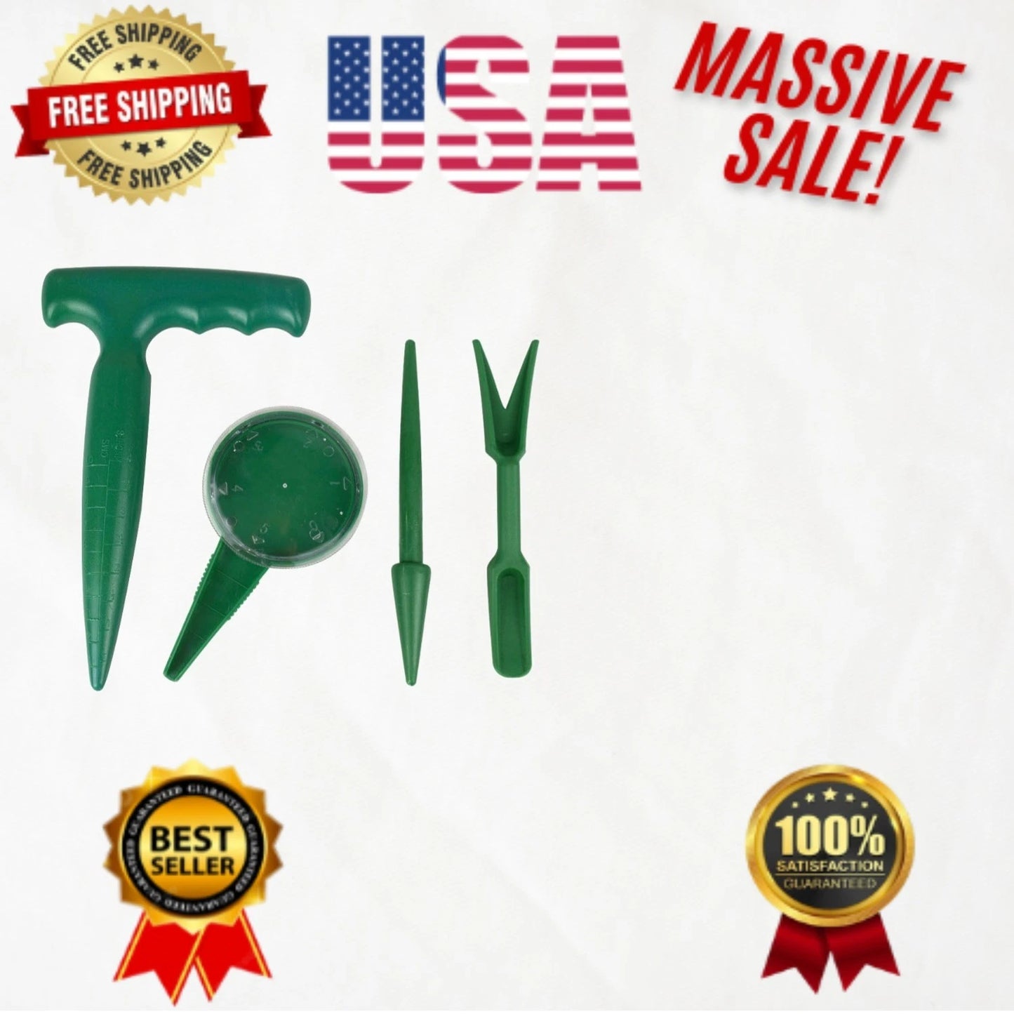 Effortless Gardening: Ergonomic Pistol Grip Dibber and Seedlings Tool Set