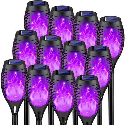 Solar Torch Lights with Flickering Flame Outdoor 12LED Tiki Torch Solar Lights