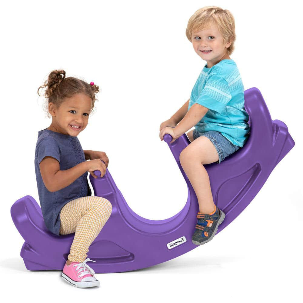 Simplay3 Rock and Roll Teeter Totter Seesaw Indoor Outdoor Purple Weather-Proof