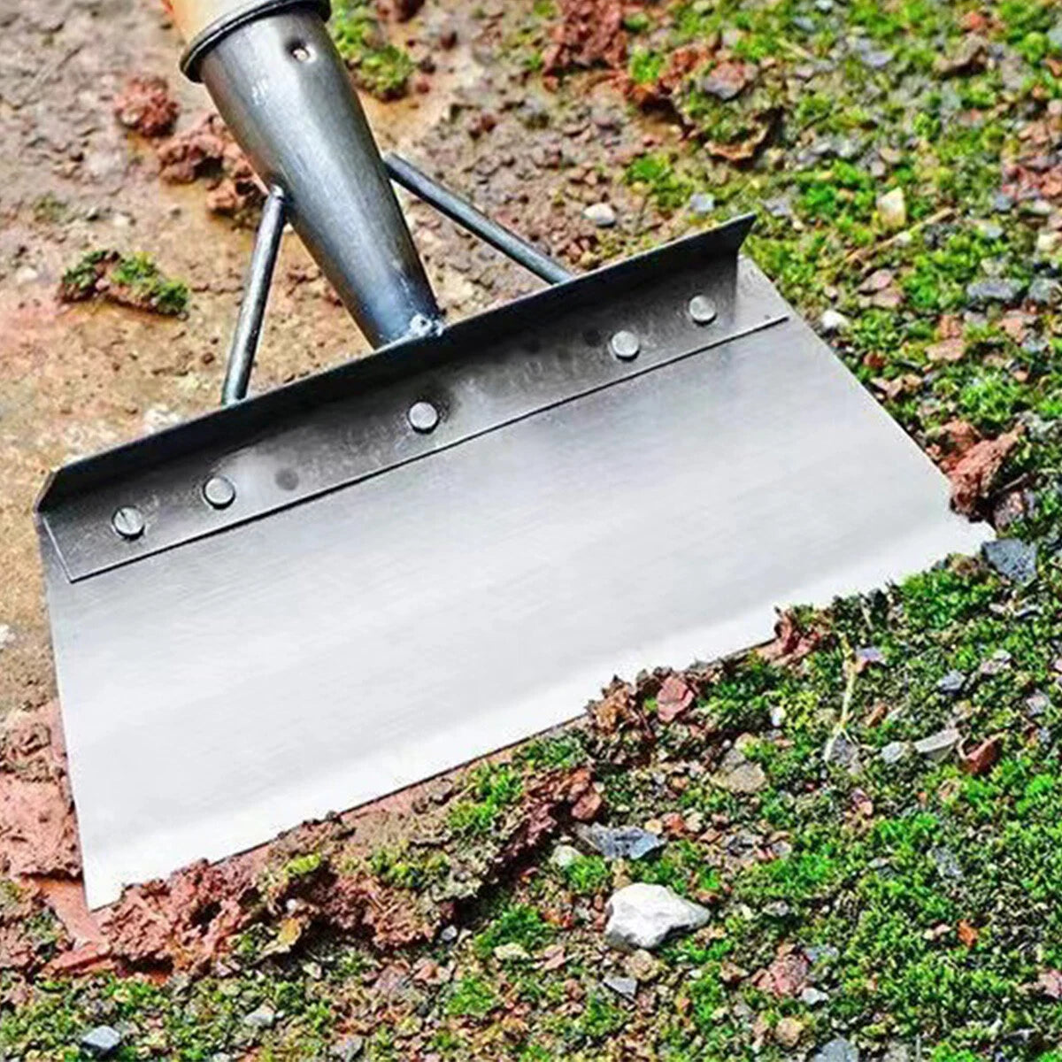 Garden Shovel Heavy Duty Steel Multifunction Cleaning Flat Shovel Weeding Tools