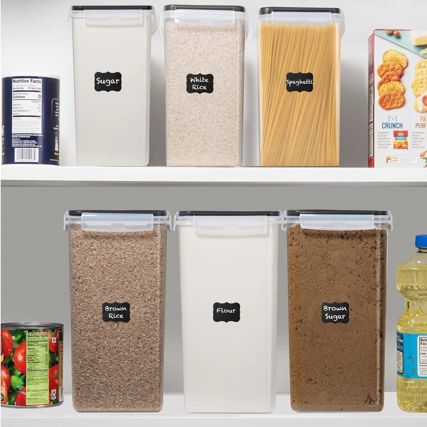 8.5L Airtight Food Storage Containers with Lids - 2 PC Set for Organized Kitchen