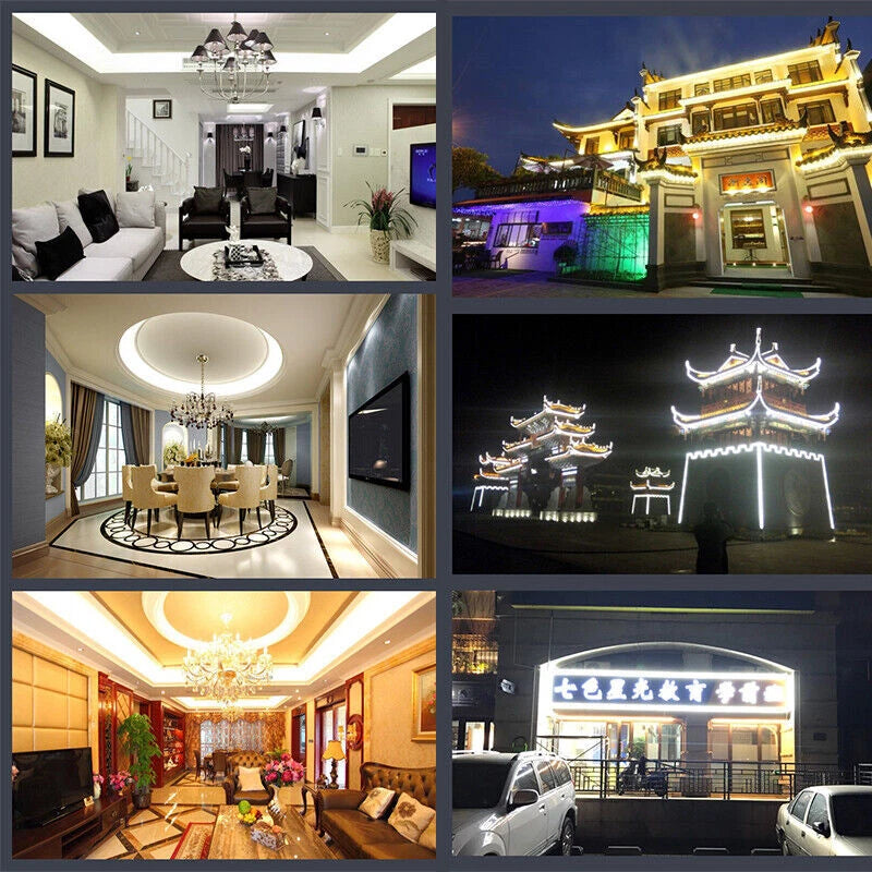 100ft 110V Neon LED Light Strip Waterproof Flexible Home Garden Floor Decor USA