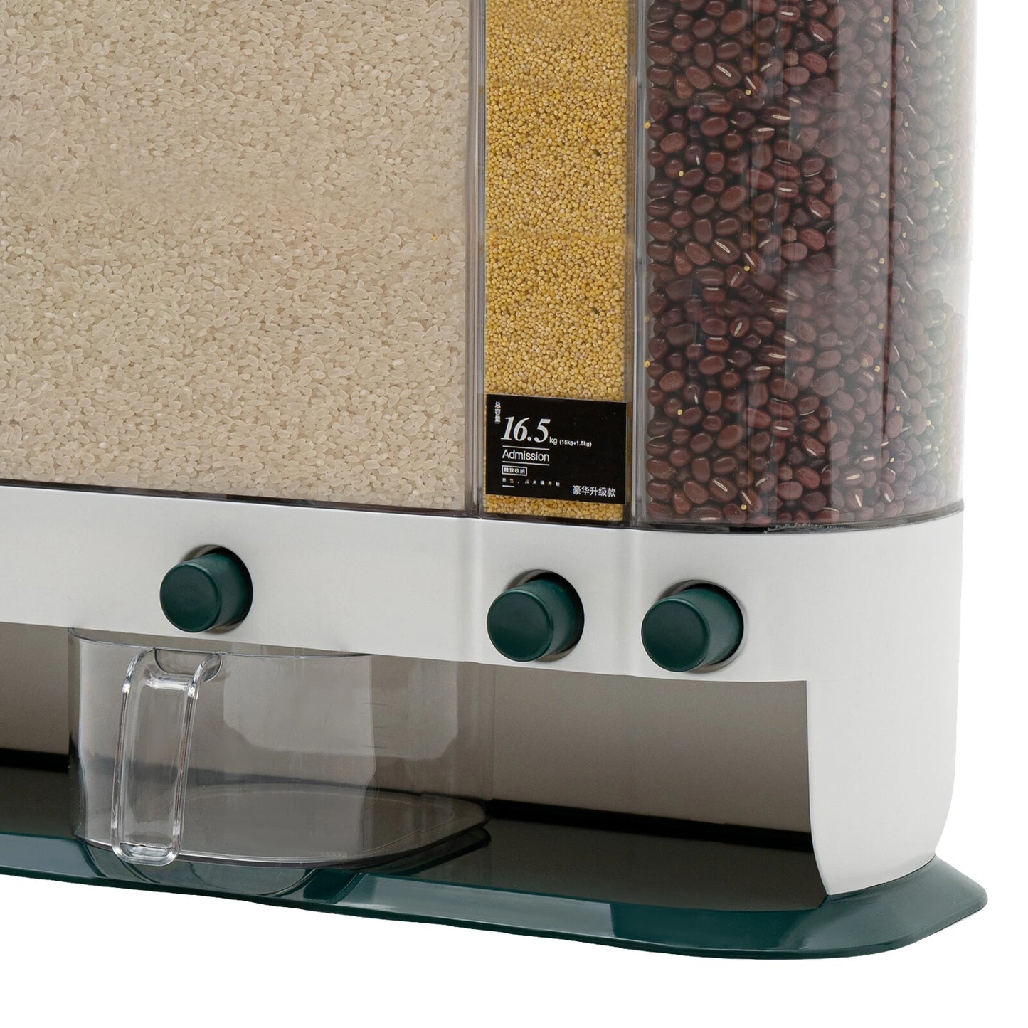 5-Grid Cereal Dispenser Grain Container Rice Storage Dry Food Box Organizer