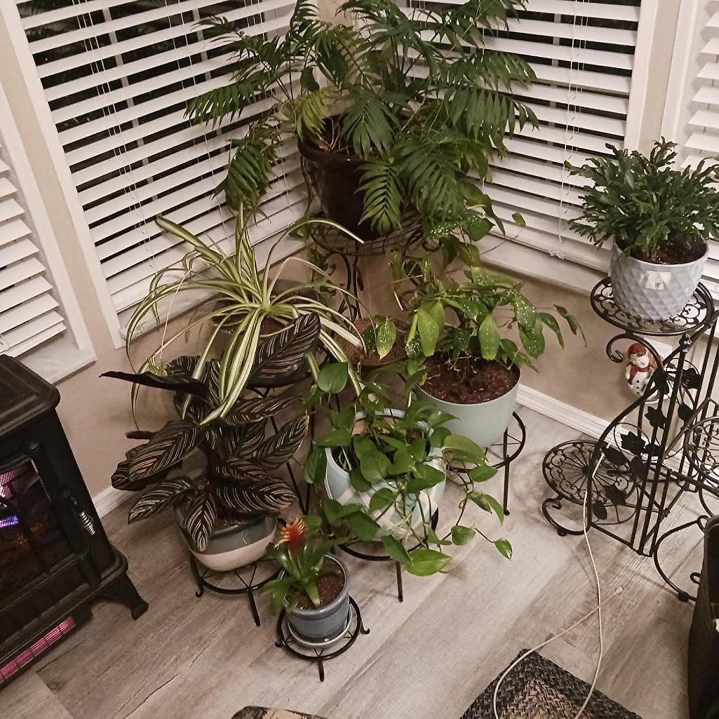 4 Pack Black Metal Potted Plant Stand for Indoor and Outdoor Plants 9.1 Inches H