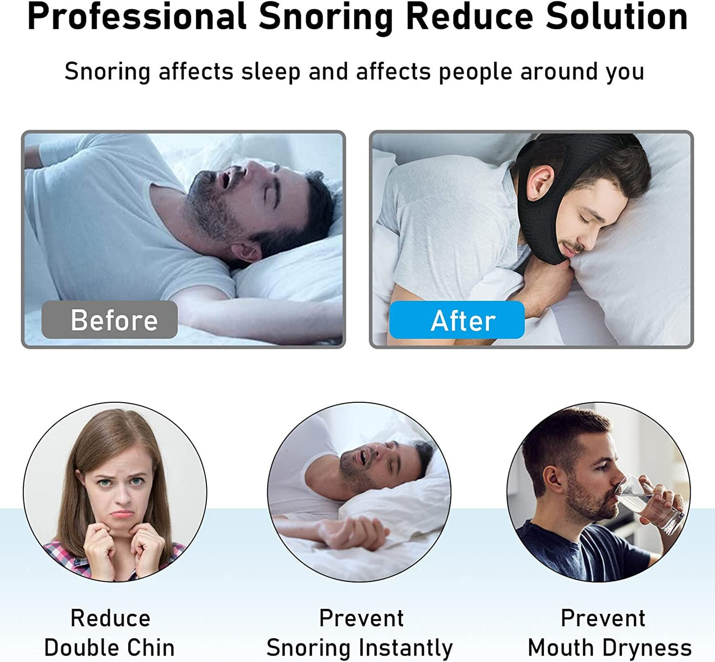 Anti Snoring Chin Strap Sleep Apnea Snore Stop Belt Snoreless Sleep Jaw Solution