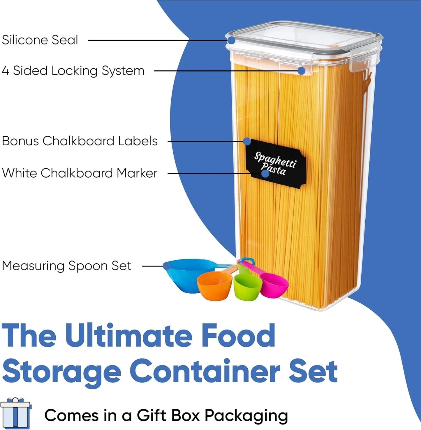 Versatile Kitchen Storage Solution: Set of 14 Airtight Food Containers & Spoons