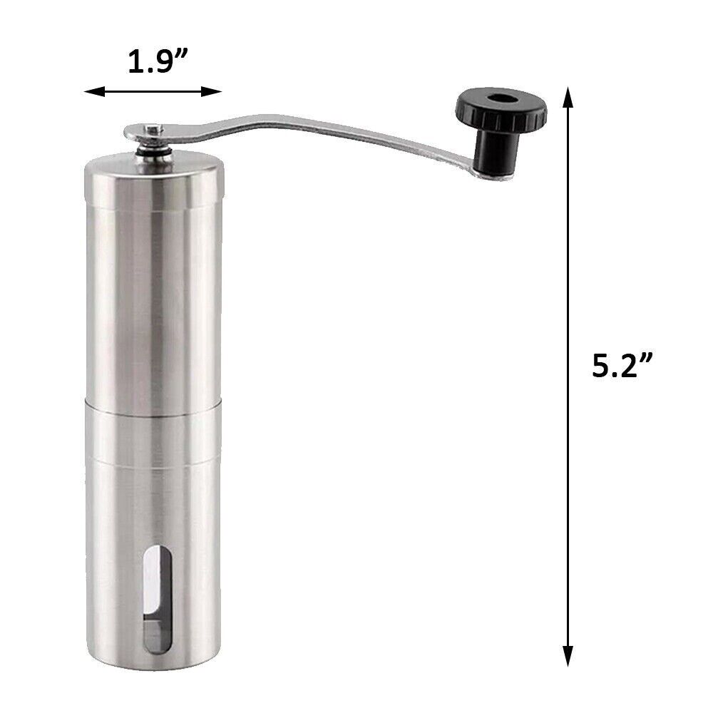 Portable Manual Coffee Grinder Detachable With Ceramic Burr Bean Mill Stainless