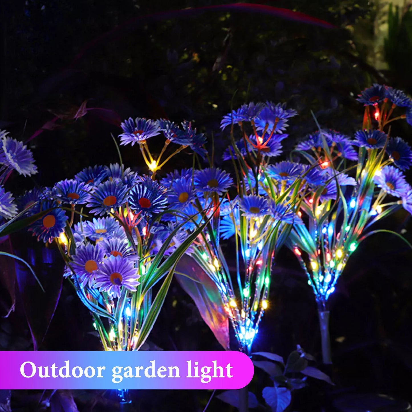 Solar Garden Lights Outdoor Waterproof LED Flower Stake Lamp Yard Patio Decor