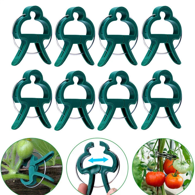 100PC LARGE PLANT & GARDEN CLIPS Support Tomato Vegetable Trellis Twine Ties