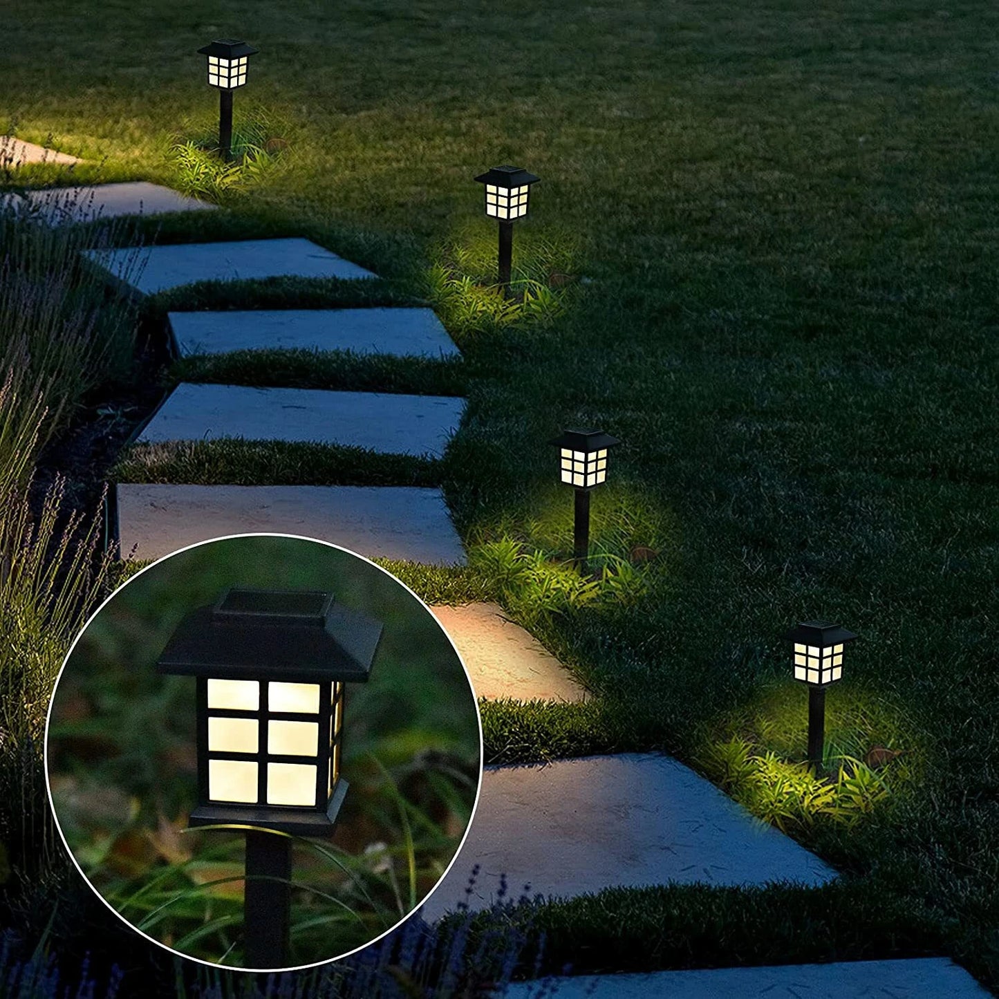 12Pack Solar Pathway Lights Outdoor Landscape Solar Waterproof Garden LED Lights