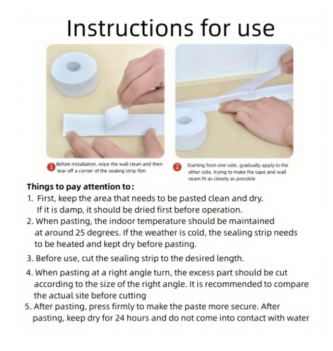 1pc Waterproof Mildew-Proof Toilet Sealing Strip,Self-Adhesive Tape for Bathroom