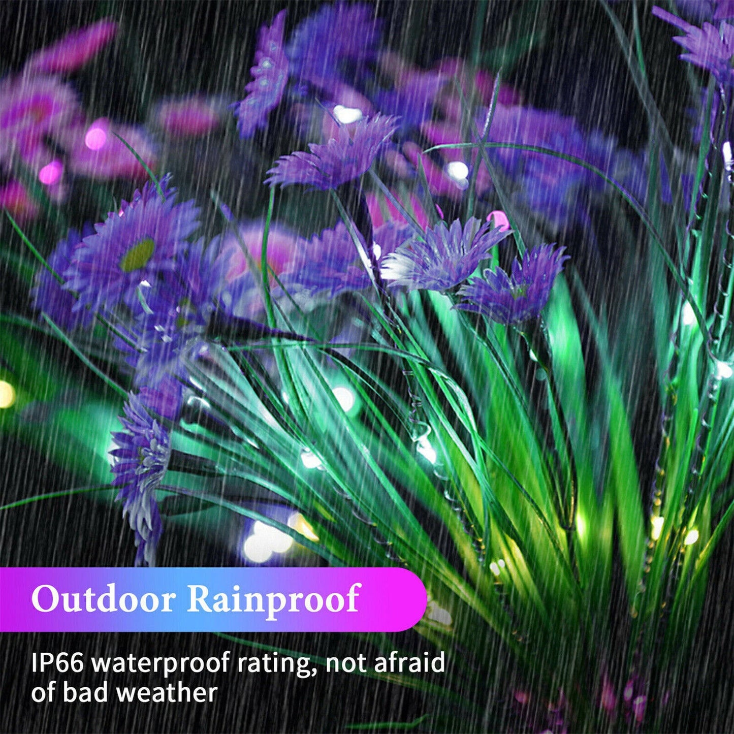 Solar Garden Lights Outdoor Waterproof LED Flower Stake Lamp Yard Patio Decor