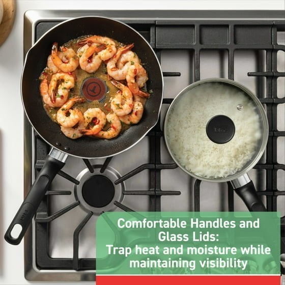 T-fal B087SKDW Easy Care 20-Piece Nonstick Cookware Set Thermospot - Gray
