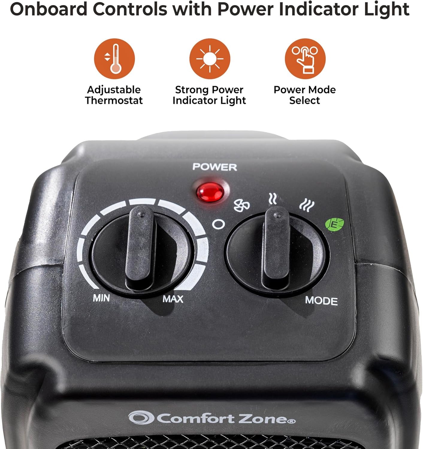 Comfort Zone CZ442E Personal Ceramic Heater, 1500W Portable, Adjustable Thermost