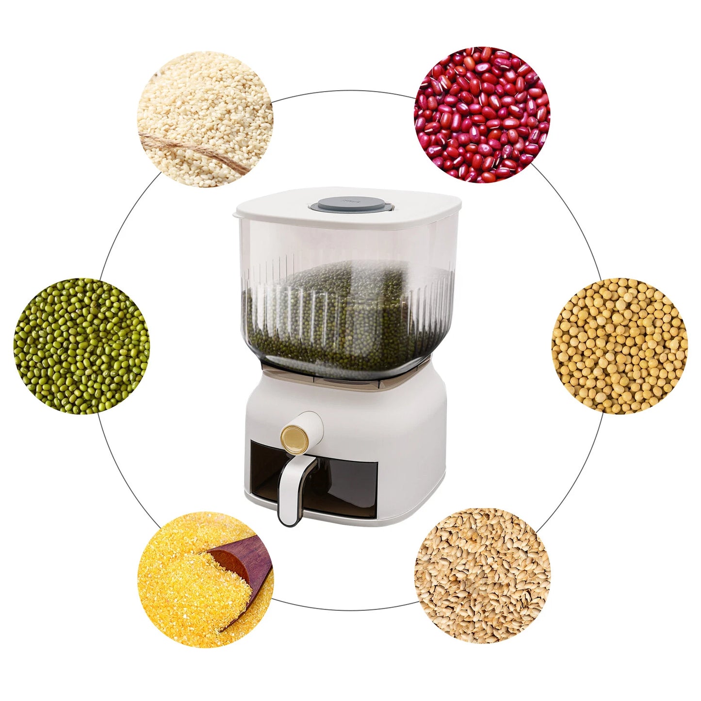 22 Lbs Food Dispenser Kitchen Organizer for Rice, Beans, Grains, Cereal Dry Food