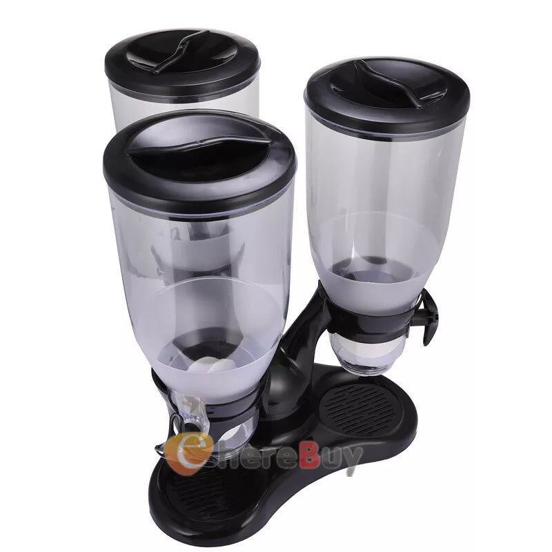 10.5L DRY FOOD STORAGE TRIPLE CEREAL DISPENSER CONTAINER DISPENSE MACHINE HOME