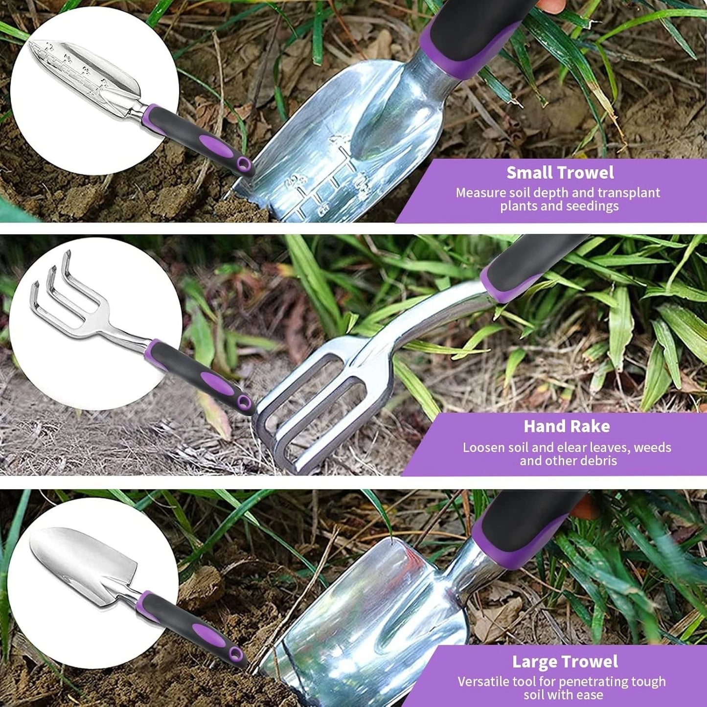 Ergonomic 11-Piece Aluminum Gardening Kit with Durable Tote Bag, Perfect Gift!