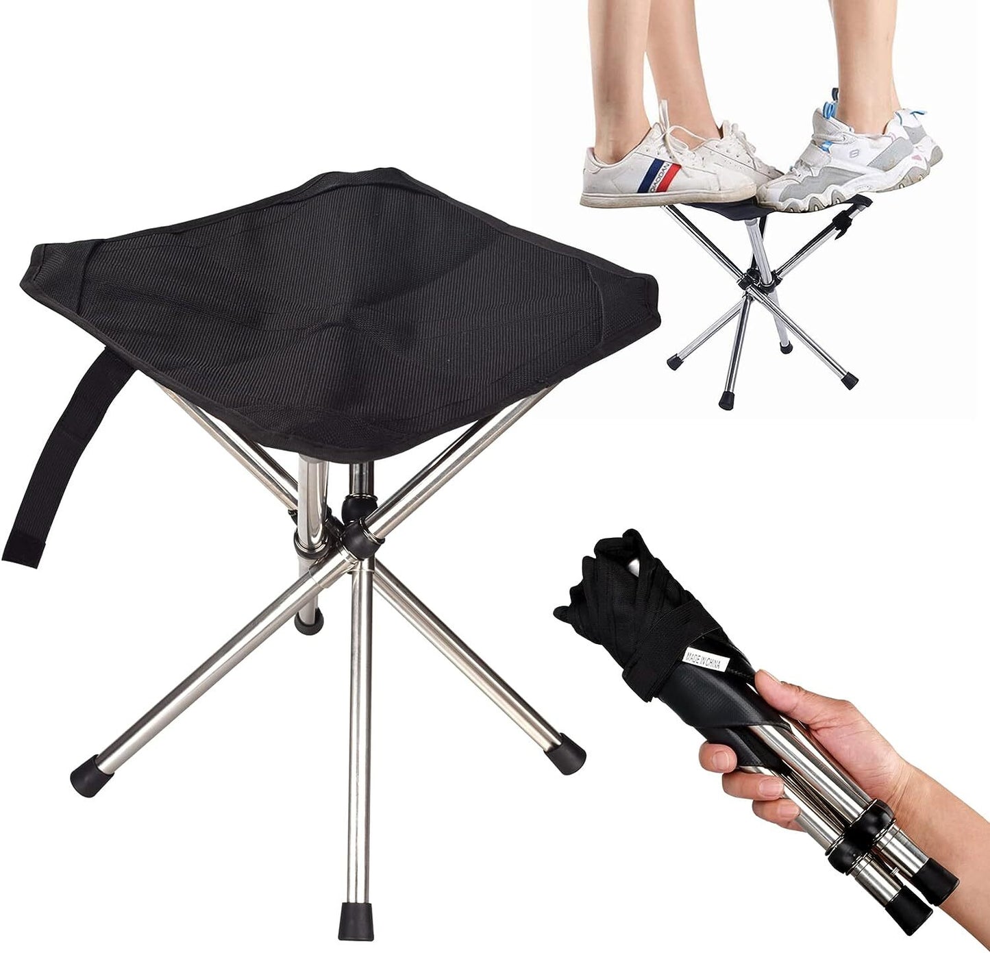 Folding Stool Portable Telescopic Chair Seat Camping Retractable Outdoor Fishing