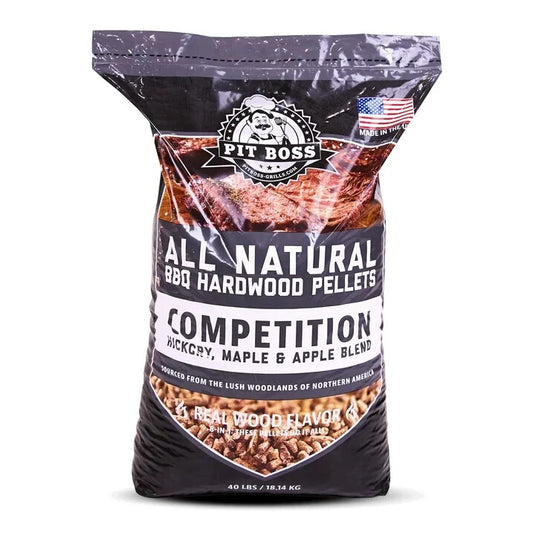 Pit Boss 100% All-Natural Hardwood Competition Blend BBQ Grilling Pellets, 40 lbs