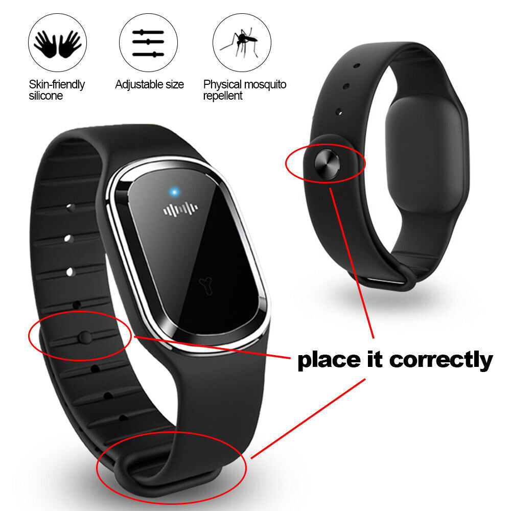 Ultrasonic Anti Mosquito Insect Pest Bugs Repellent Bracelet Repeller Wrist USA