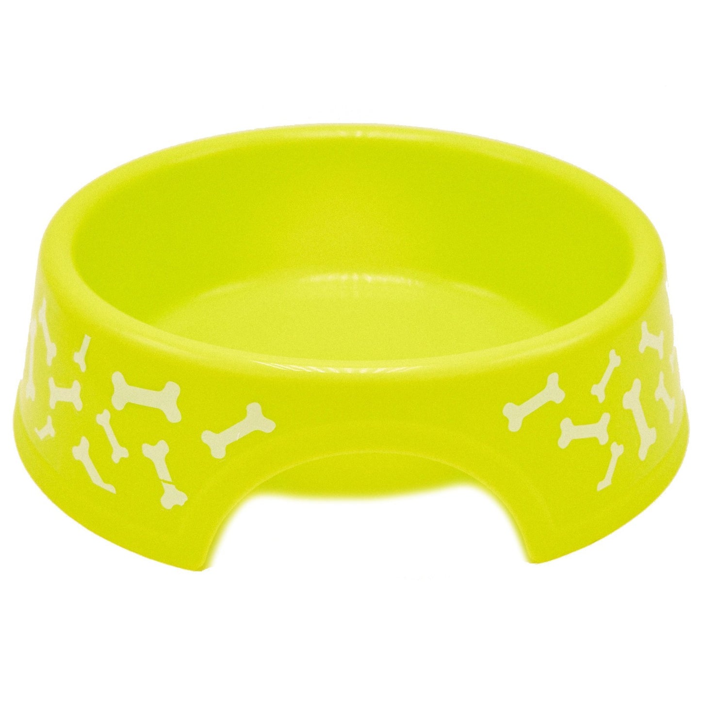 Pet Dog Cat Food Feeding Water Dish Plastic Plate Bowl with Bones 2 Qt (2.89 L)