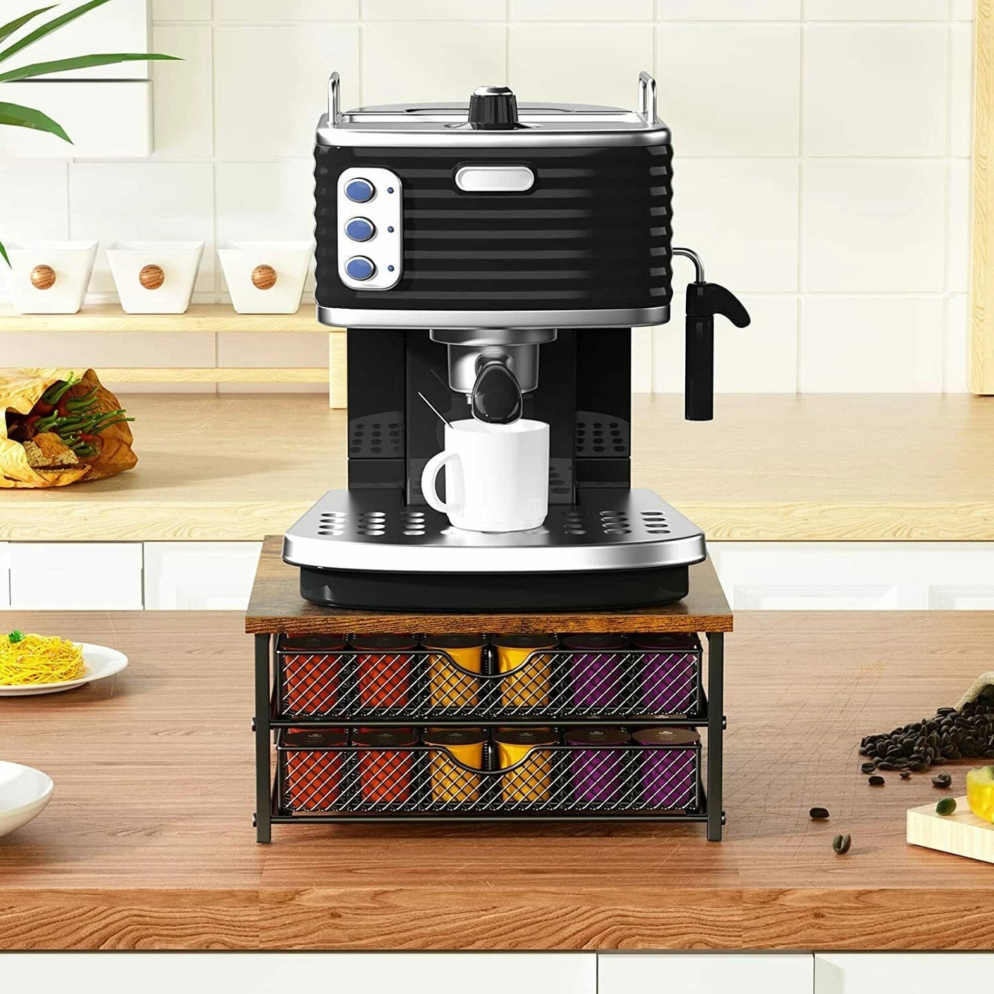 72 Coffee Pod Holder For Counter Coffee Drawer for K Cup Storage Drawer Basket