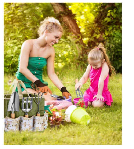 Gardening Tool Set for Women 9 Piece Heavy Duty with Bag Gift for Mom Outdoor