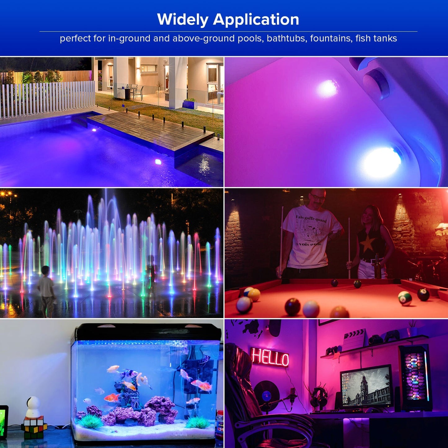 4PCS Led Pool Lights Swimming Pool RGB Color Changing Underwater Lamp Remote