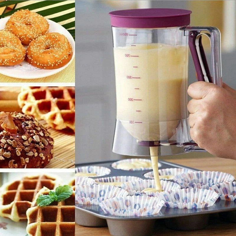 900ml Batter Dispenser DIY Muffin Cupcake Pancake Kitchen Measuring Baking Tools