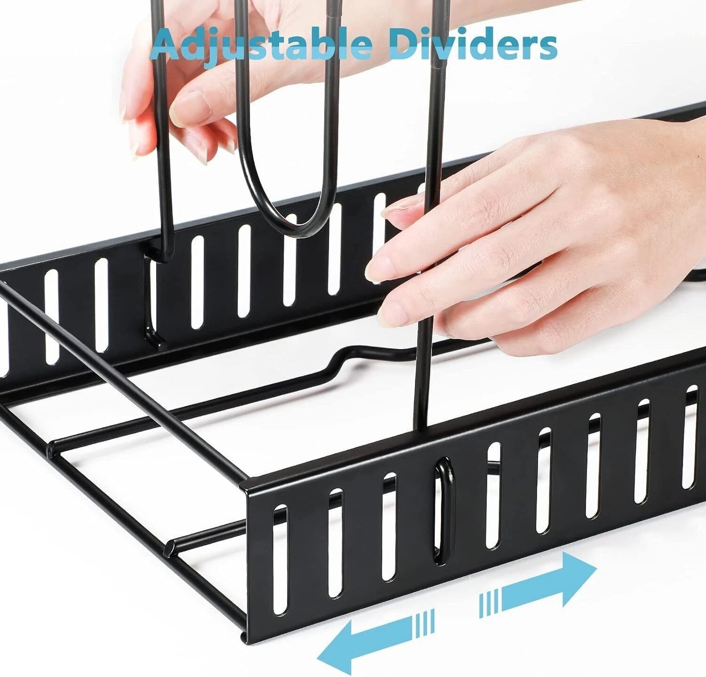 Adjustable 8-Tier Pots and Pans Organizer Rack Pots Holder for Kitchen Cabinet